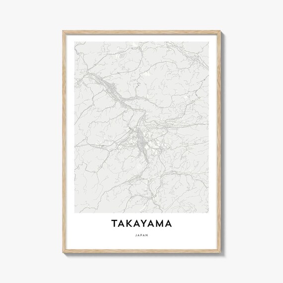 Takayama Japan City Map Minimalist Line Art Poster for Home Office