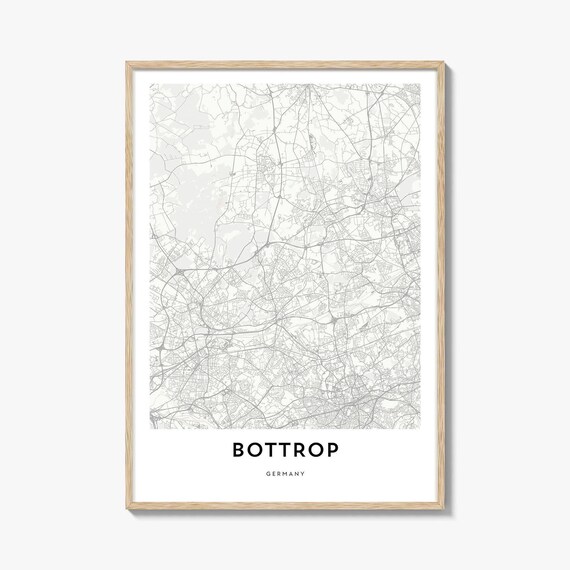 Bottrop Germany Minimalist City Map Street Line Art Travel Poster