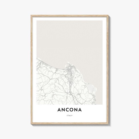 Ancona Italy Minimalist City Street Map Line Art Travel Wall Poster