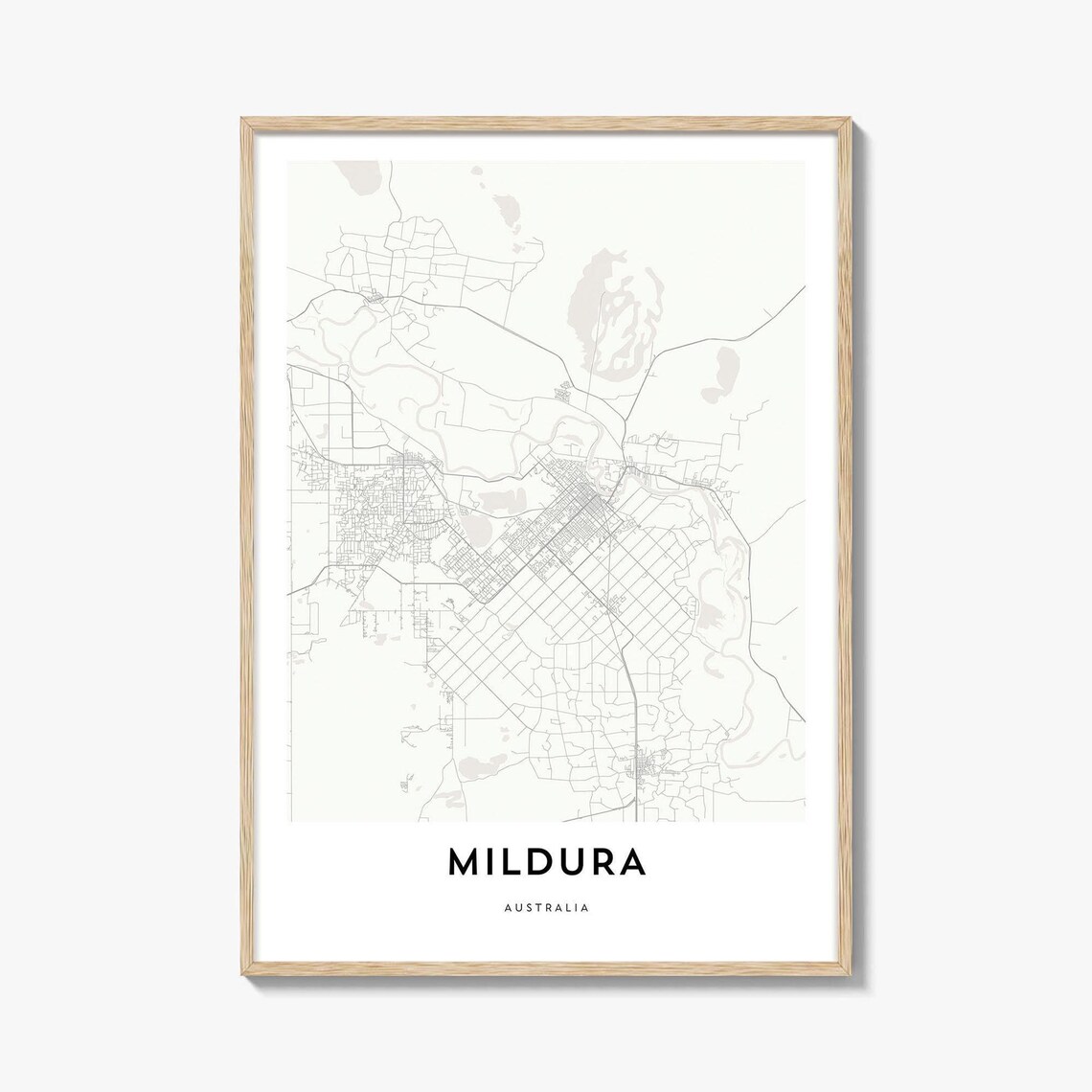 Mildura Australia Minimalist City Map Line Art Poster Home Decor
