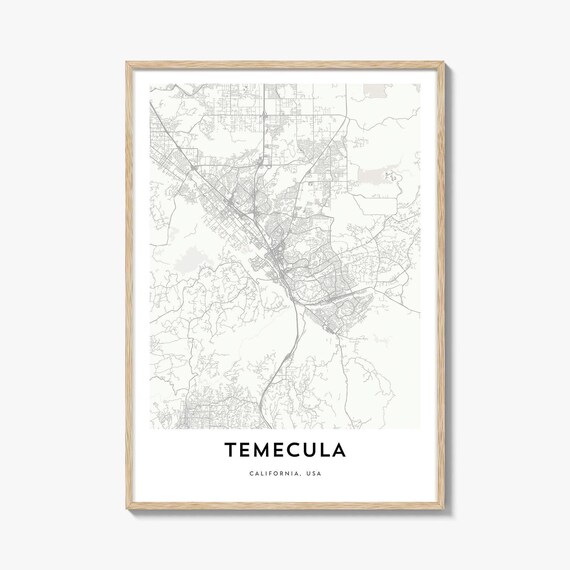 Temecula California Minimalist City Street Map Scenic Wall Poster