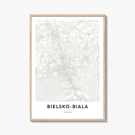 Bielsko-Biala Poland Minimalist Modern City Map Home Decor Poster