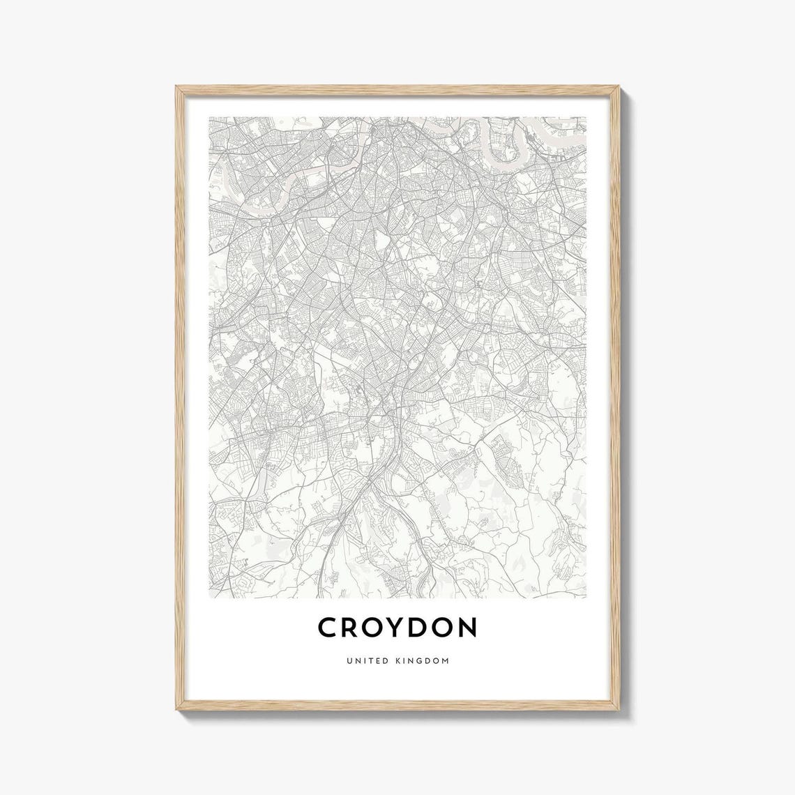 Croydon United Kingdom Minimalist South London City Map Poster