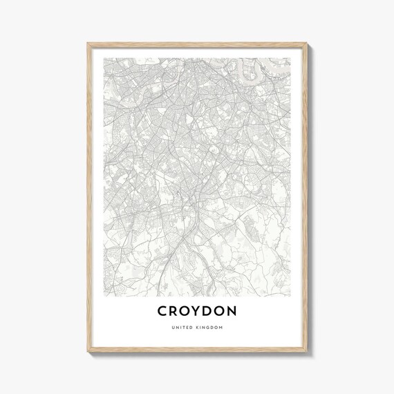 Croydon United Kingdom Minimalist South London City Map Poster