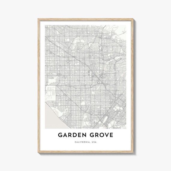 Garden Grove California Minimalist City Map Line Art Wall Poster