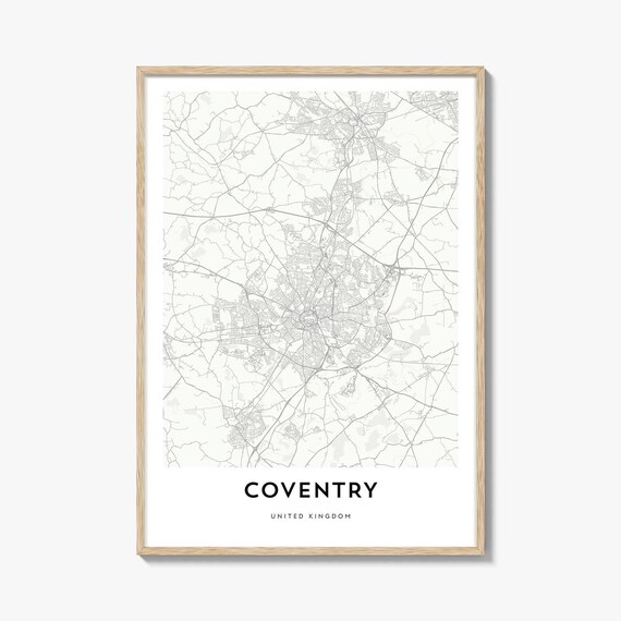Coventry United Kingdom Minimalist Street Map Line Art Wall Art