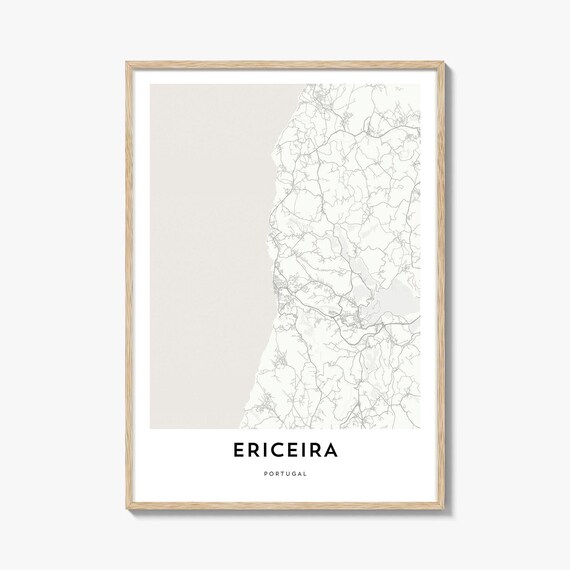 Ericeira Portugal City Map Minimalist Street Art Print Travel Decor