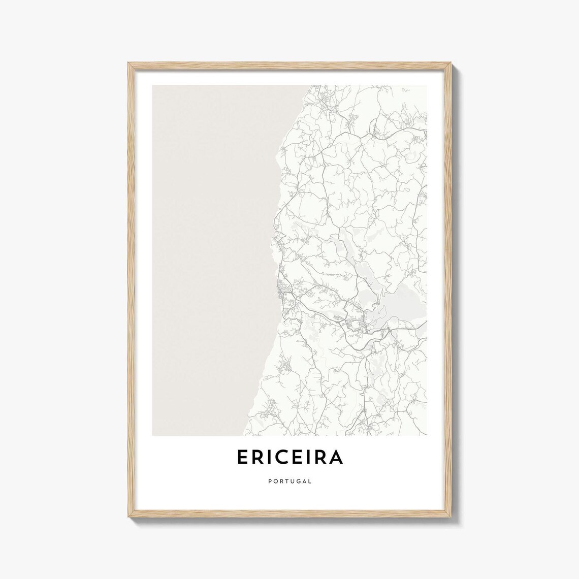 Ericeira Portugal City Map Minimalist Street Art Print Travel Decor
