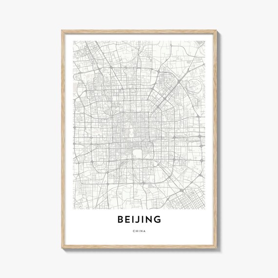 Beijing China Minimalist Street Map City Artwork Decor Poster