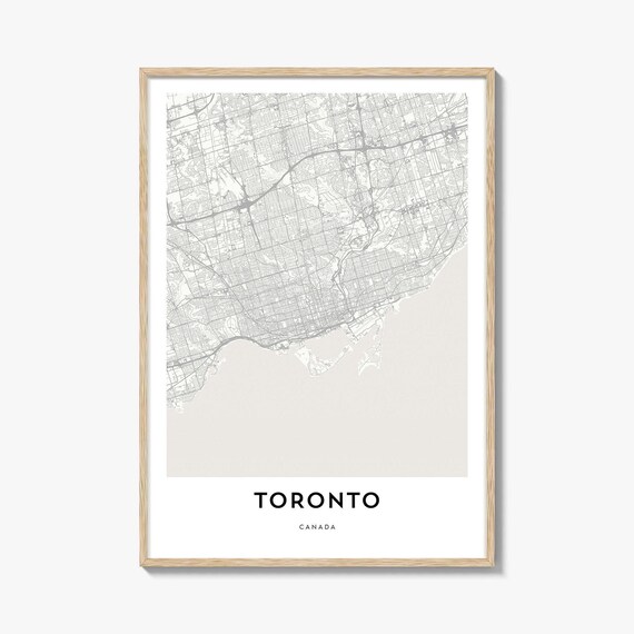Toronto Canada Minimalist Cream City Street Map Scenic Wall Poster