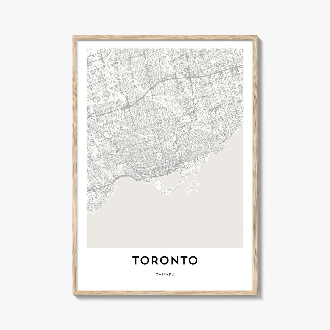 Toronto Canada Minimalist Cream City Street Map Scenic Wall Poster