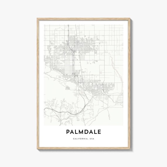 Palmdale California USA Minimal Street Map Poster Modern Decor