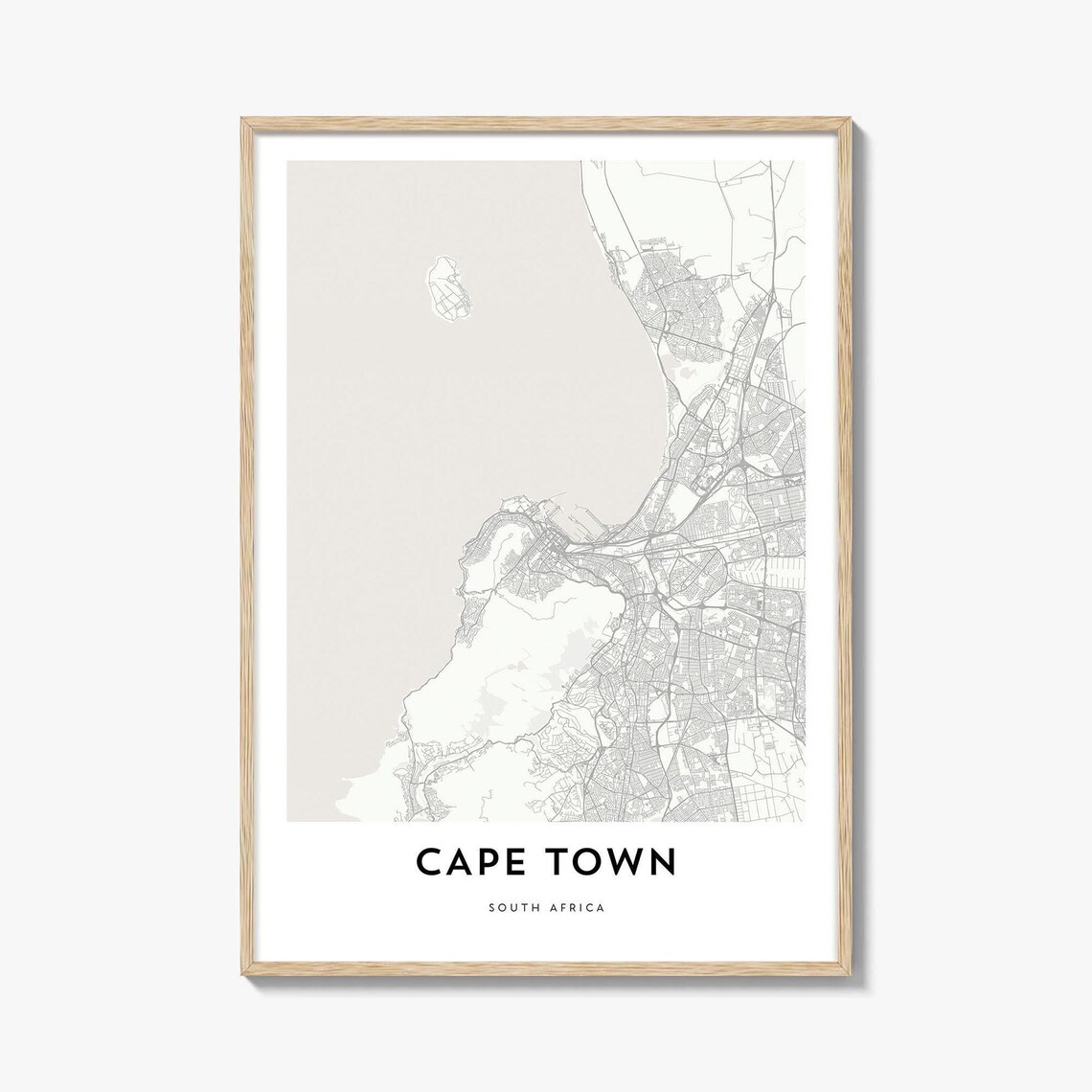 Cape Town South Africa Minimalist Street Map Wall Art Decor Gift