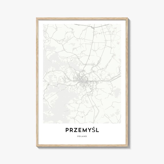 Detailed Przemysl Poland Town Minimalist City Street Map Poster