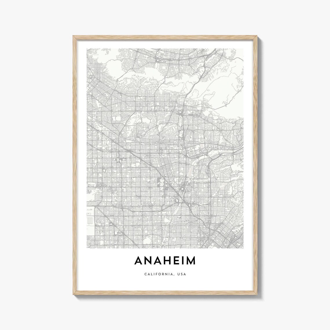 Anaheim Map Print, City Artwork for Home Office