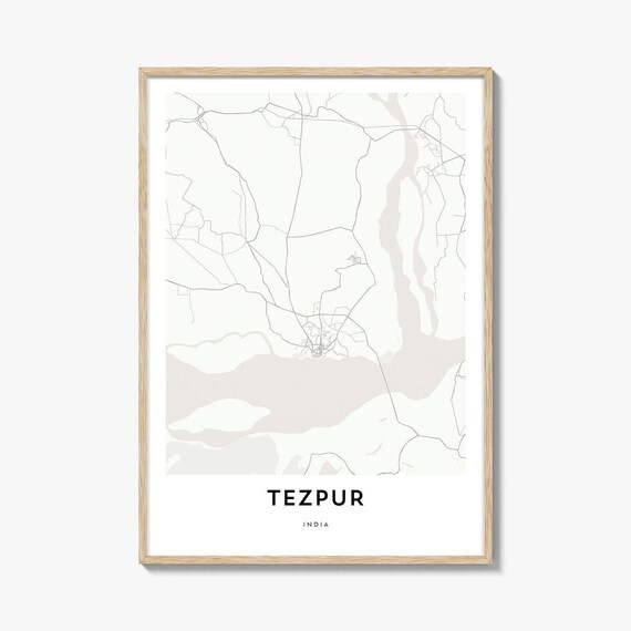 Tezpur Assam India City Map Street Art Minimalist Travel Poster