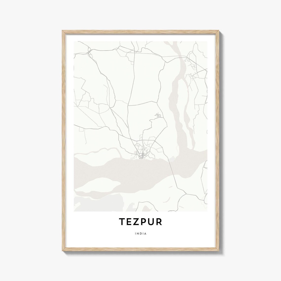 Tezpur Assam India City Map Street Art Minimalist Travel Poster