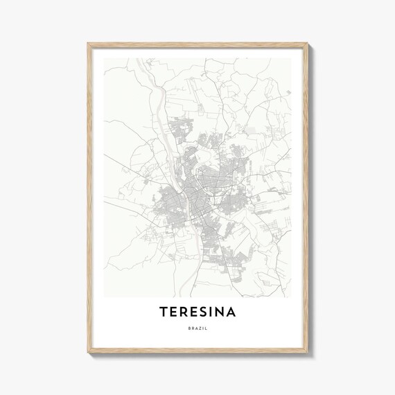 Teresina Brazil City Map Minimalist Line Art Poster for Home Office
