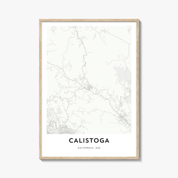 Calistoga California Minimalist City Map Line Art Travel Poster