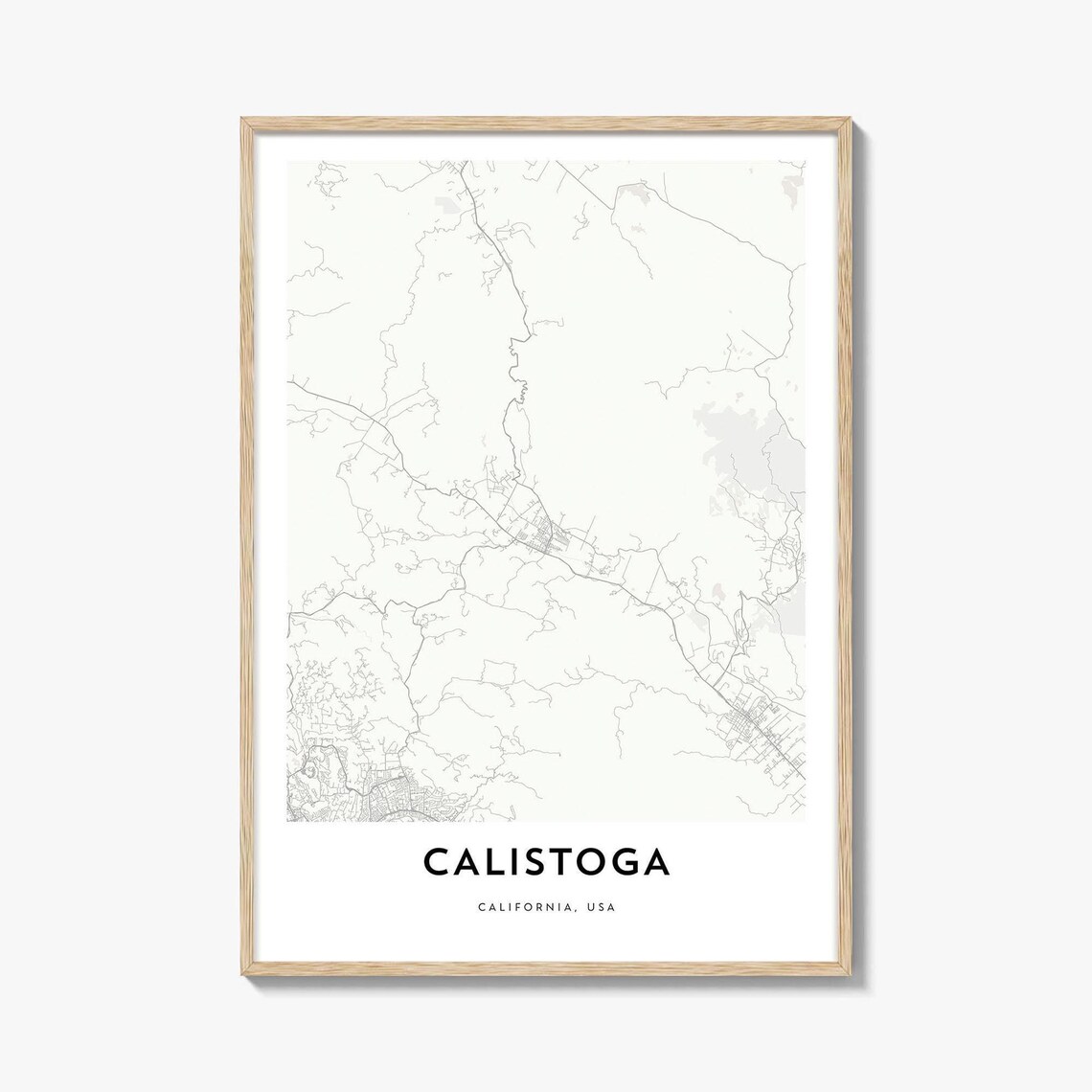 Calistoga California Minimalist City Map Line Art Travel Poster