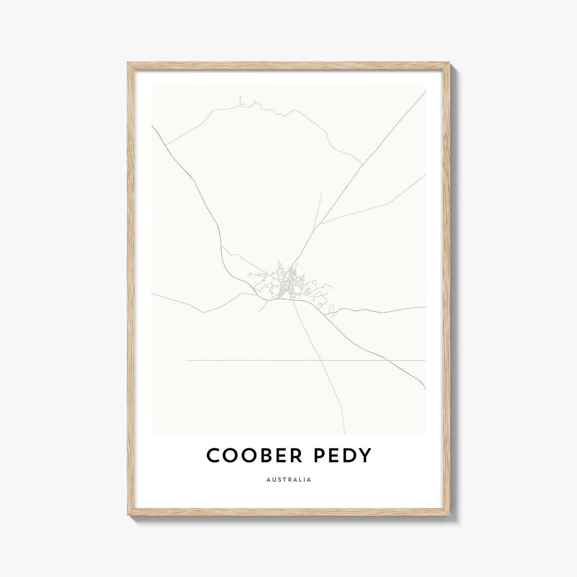 Coober Pedy Australia Minimal City Street Map Line Art Poster