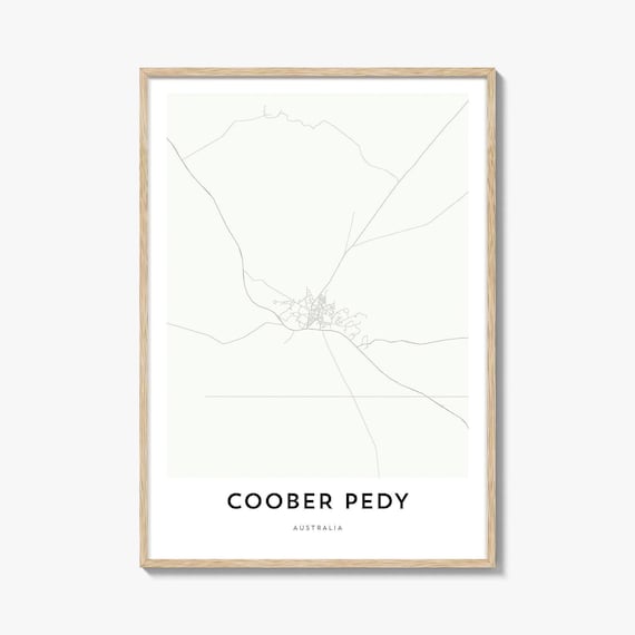 Coober Pedy Australia Minimal City Street Map Line Art Poster
