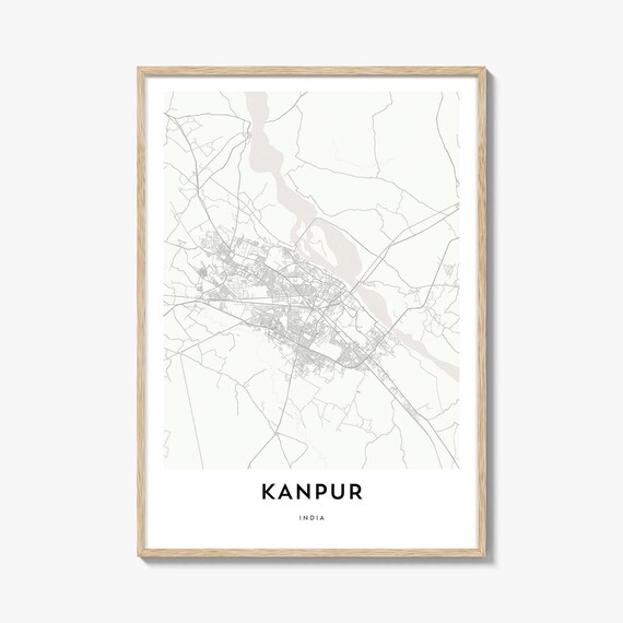 Kanpur India Minimal Street Map Poster Modern Home Office Art