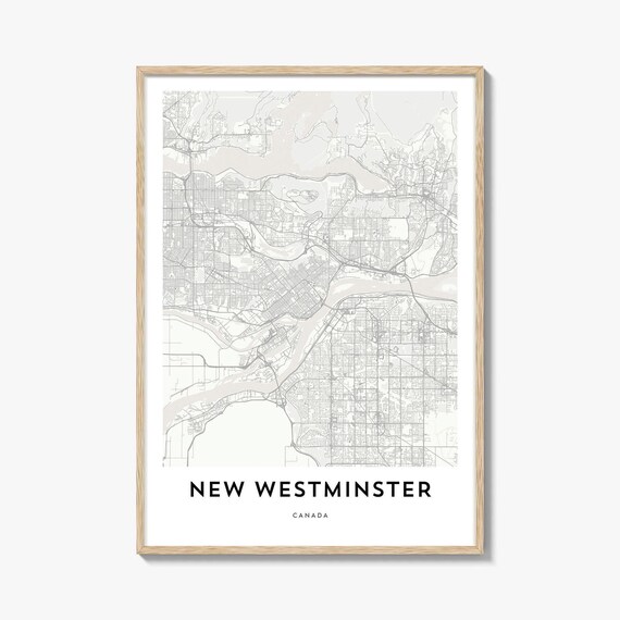 New Westminster Canada Minimalist Line Street Map City Poster
