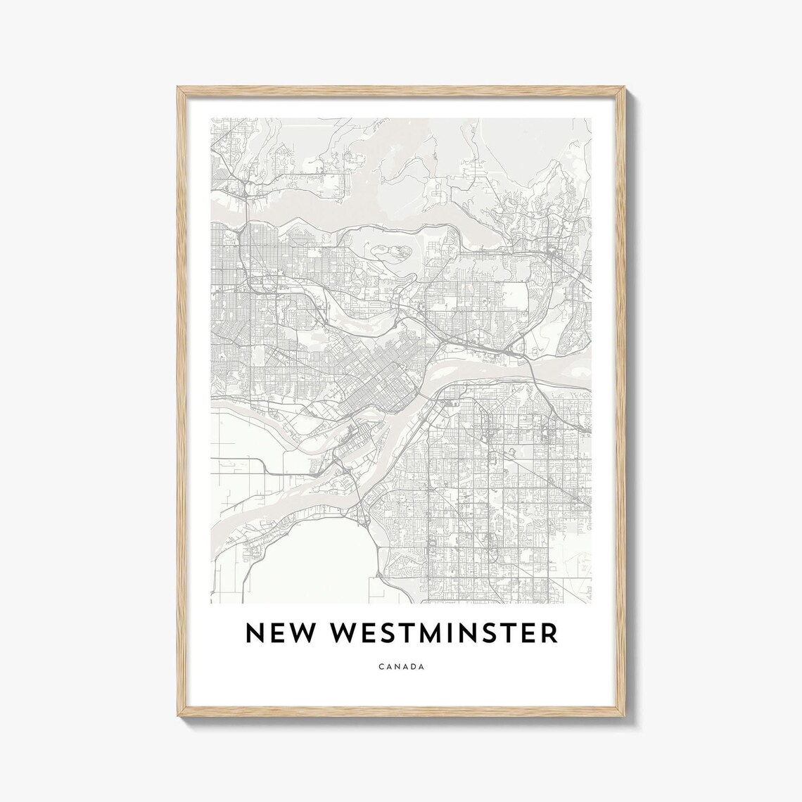 New Westminster Canada Minimalist Line Street Map City Poster