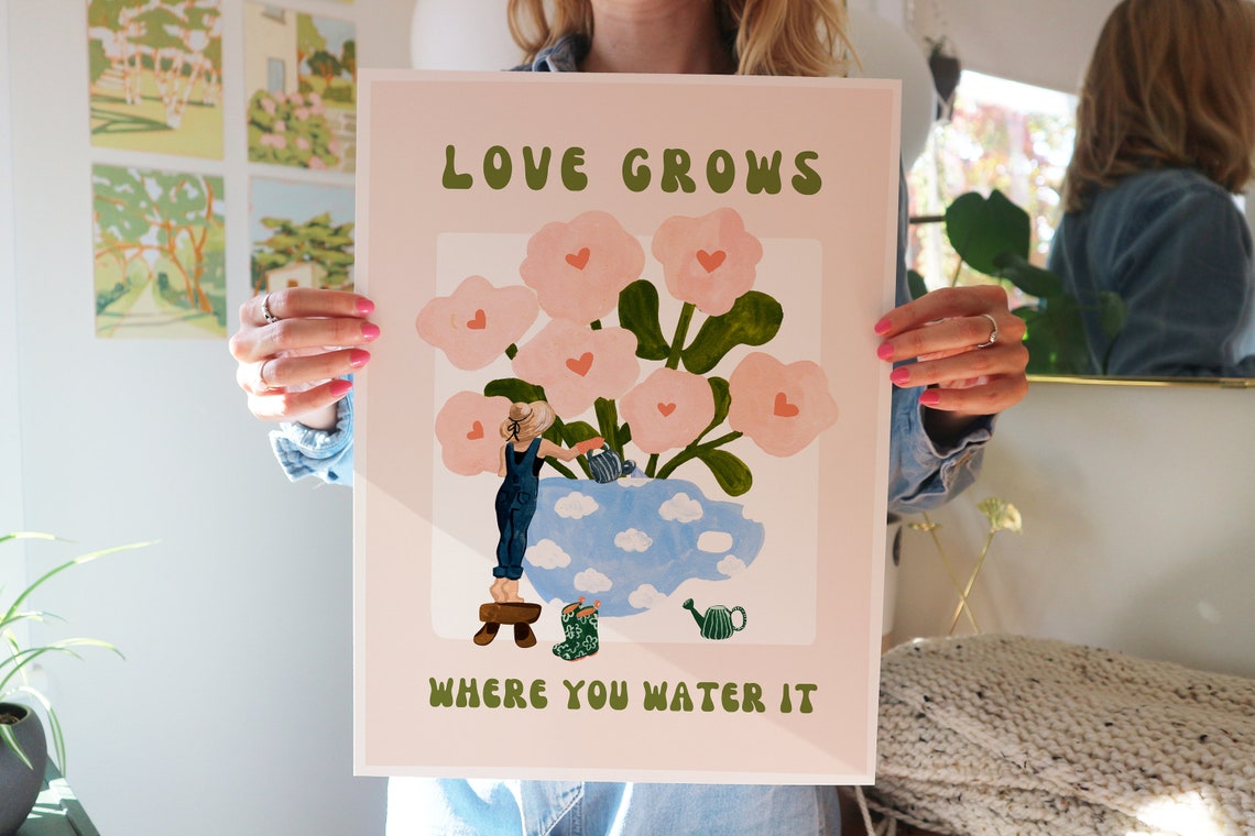 Love Grows Valentine Wall Art Print - Image 3