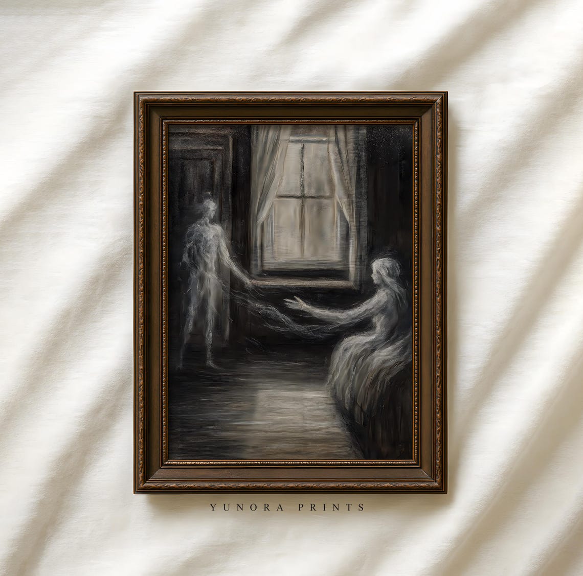 Ghostly Apparition Dark Gothic Haunted Room Oil Painting Print