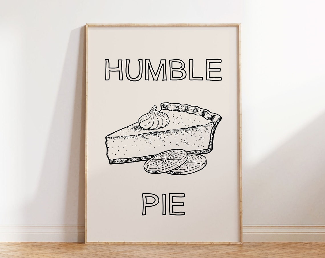 Humble Pie Vintage Lemon Slice Whipped Cream Outline Text Poster