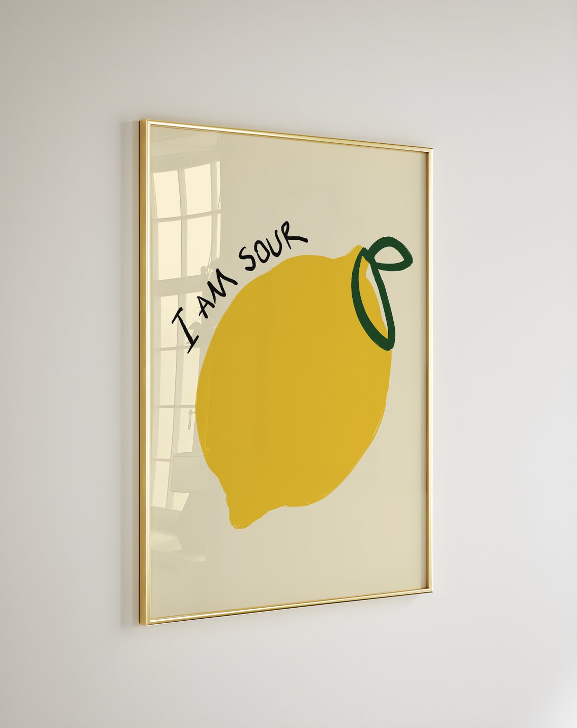 I Am Sour Yellow Lemon Minimalist Fruit Quote Kitchen Poster - Image 4