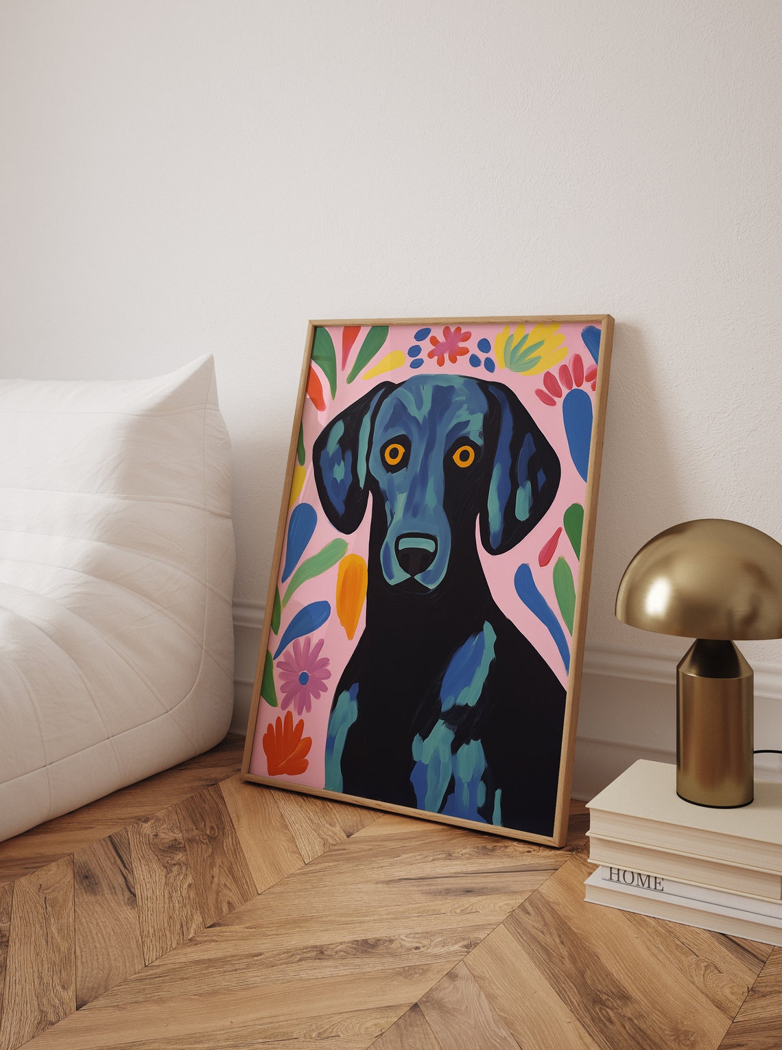 Minimalist Dog Art Henri Matisse Style Dog Portrait Painting Pet Wall Art Colorful Dog Wall Art Gifts For Dog Lovers File - Image 2