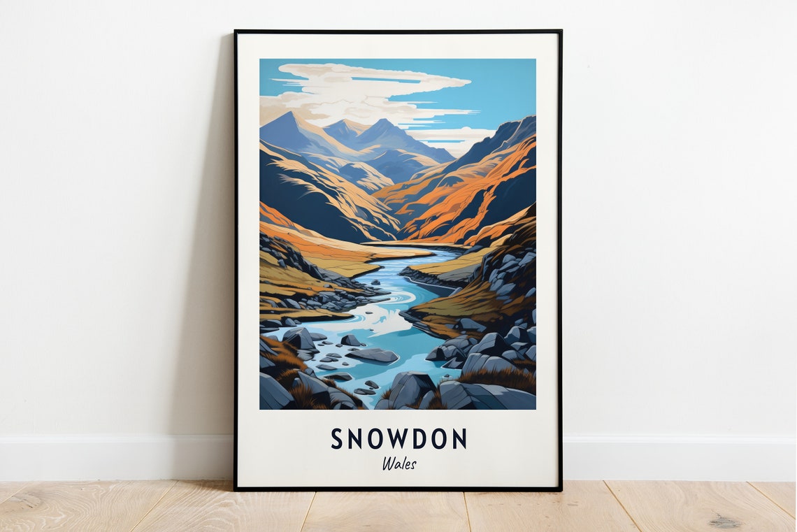 Snowdon Wales Travel Print Wall Art Snowdon Wales City Print Snowdon Wales Travel Gift Snowdon Wales Poster