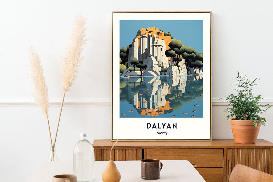 Lycian Rock Tombs Travel Print Wall Art Dalyan Turkey City Print Lycian Rock Tombs Travel Gift Lycian Rock Tombs Poster Travel Gift - Image 2