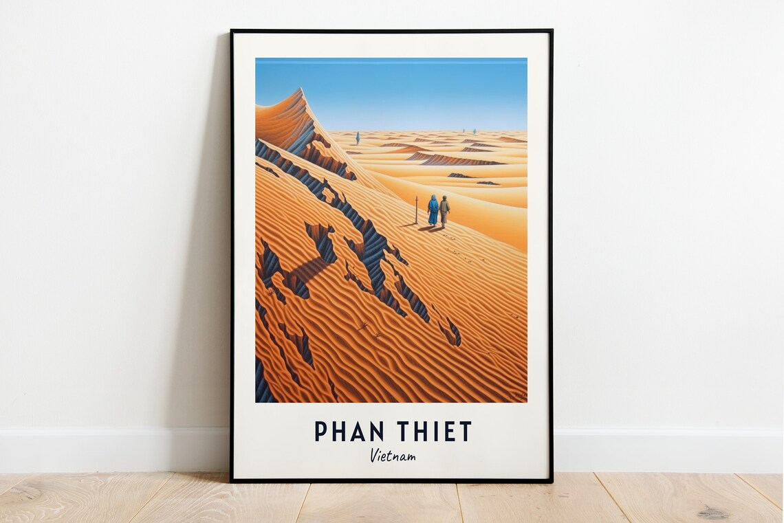 Mui Ne Sand Dunes Travel Poster, Phan Thiet Vietnam