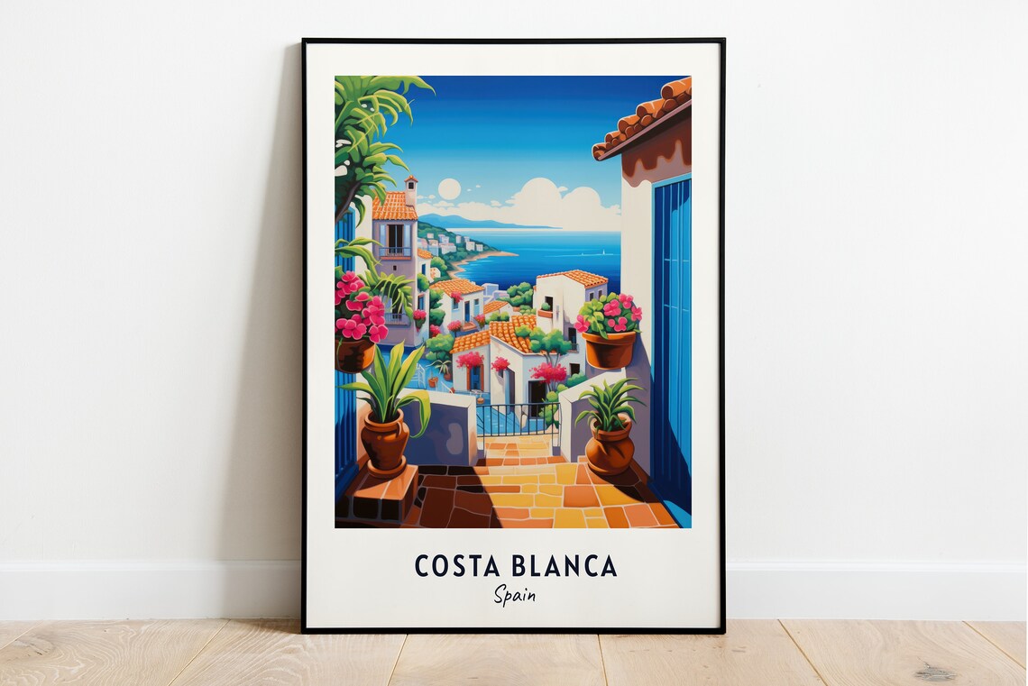 Costa Blanca Spain Travel Print Wall Art Costa Blanca Spain City Print Costa Blanca Spain Travel Gift Costa Blanca Spain Poster