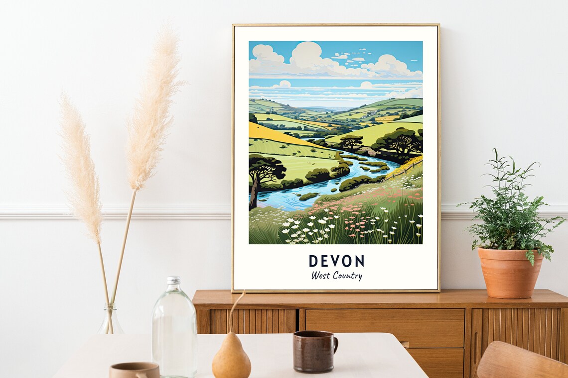 Devon Travel Poster, West Country City Print - Image 2