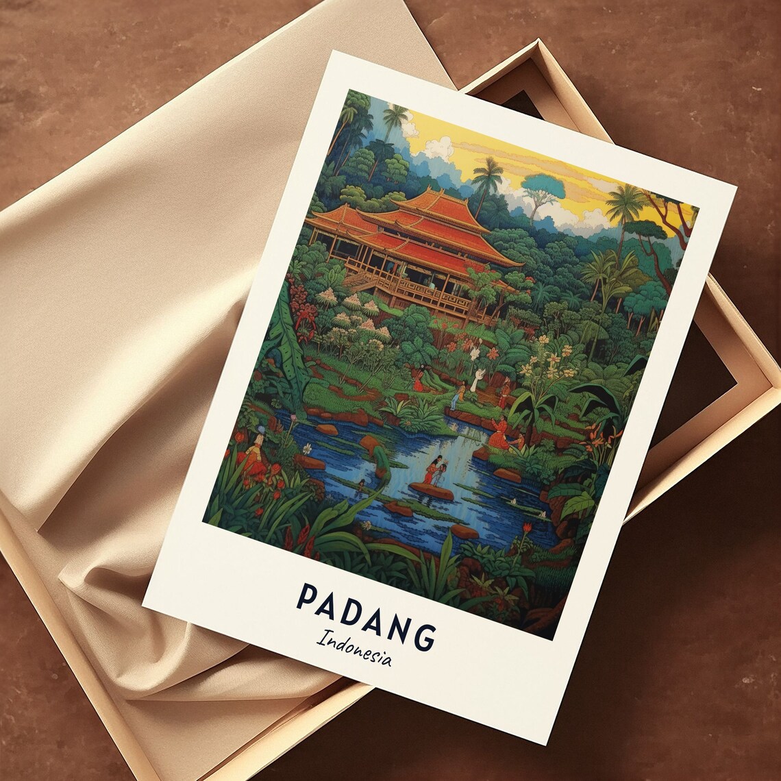 Padang Indonesia Minangkabau House In Tropical Garden Poster - Image 3