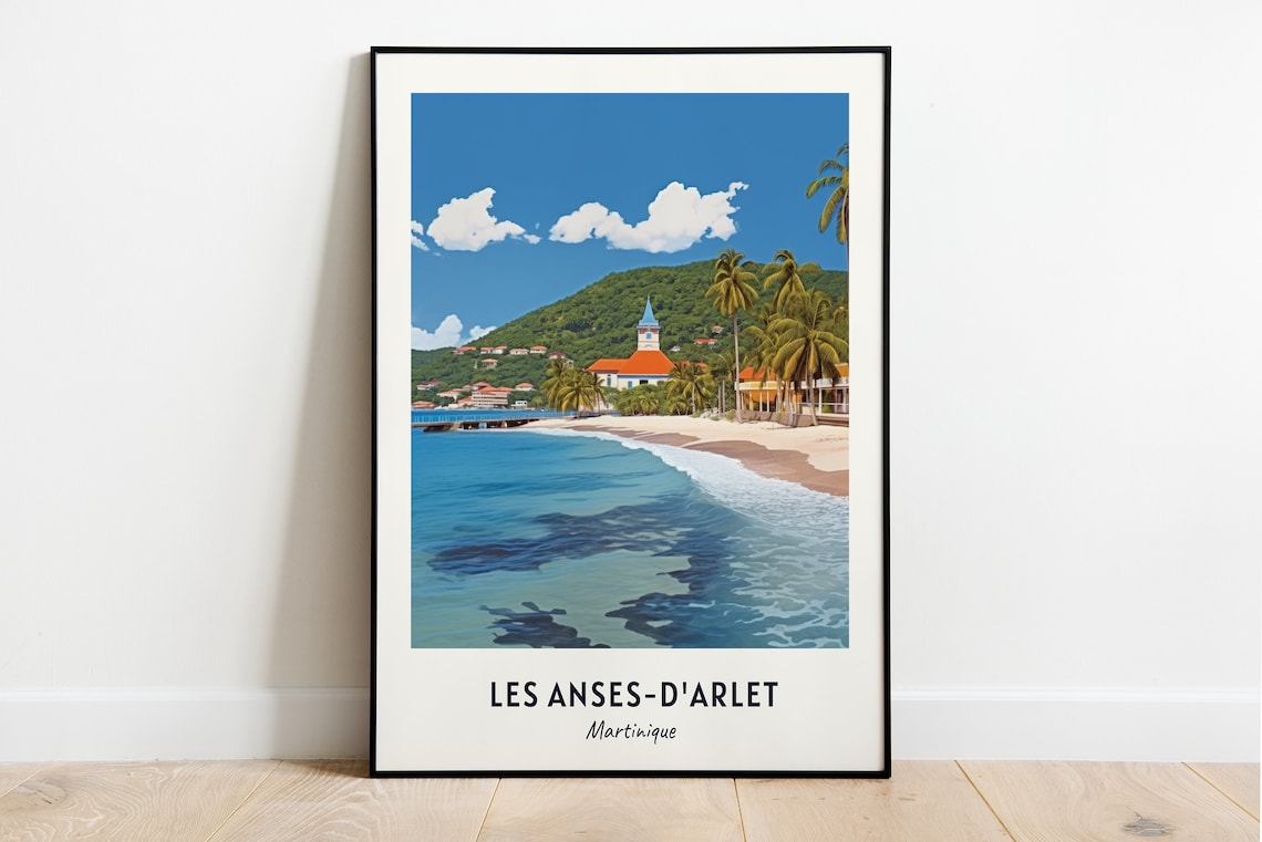 Les Anses Darlet Travel Poster, Martinique Travel Gift