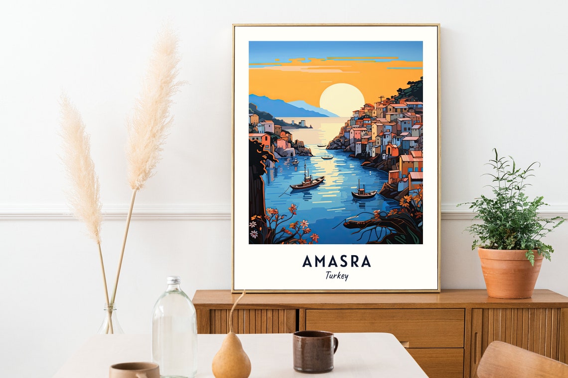 Amasra Travel Print Wall Art Amasra Turkey City Print Amasra Travel Gift Amasra City Poster Travel Gift Wall Art - Image 2