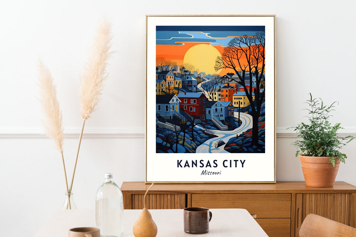 Kansas City Travel Print Wall Art Kansas City Missouri City Print Kansas City Travel Gift Kansas City City Poster - Image 2