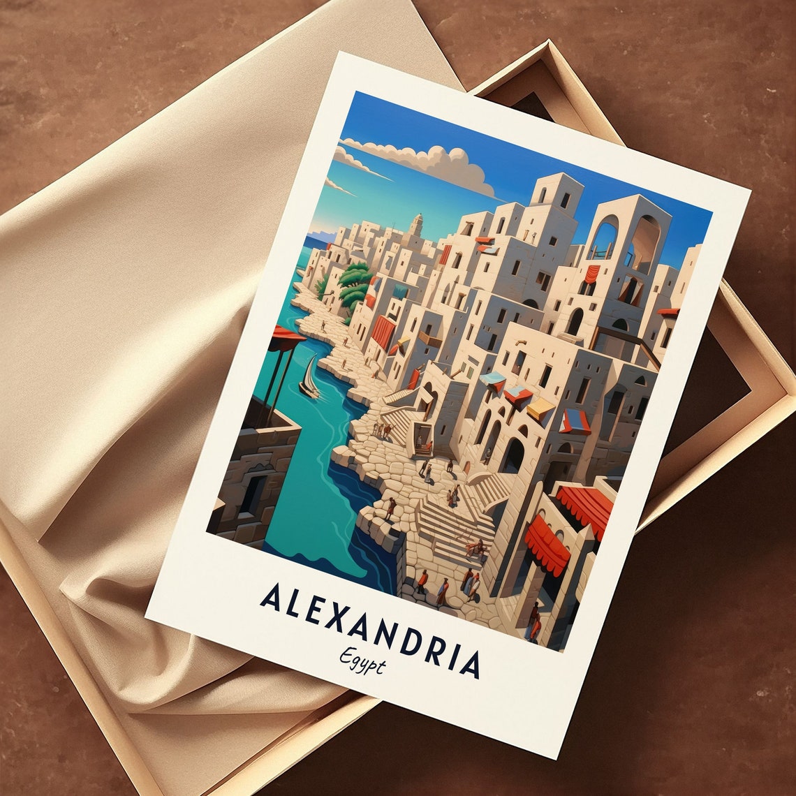 Qaitbay Citadel Travel Print Wall Art Alexandria Egypt City Print Qaitbay Citadel Travel Gift Qaitbay Citadel Poster - Image 3