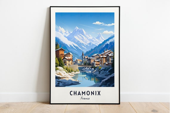 Chamonix Travel Print Chamonix Ski Poster France Ski Poster Chamonix Ski Resort Print