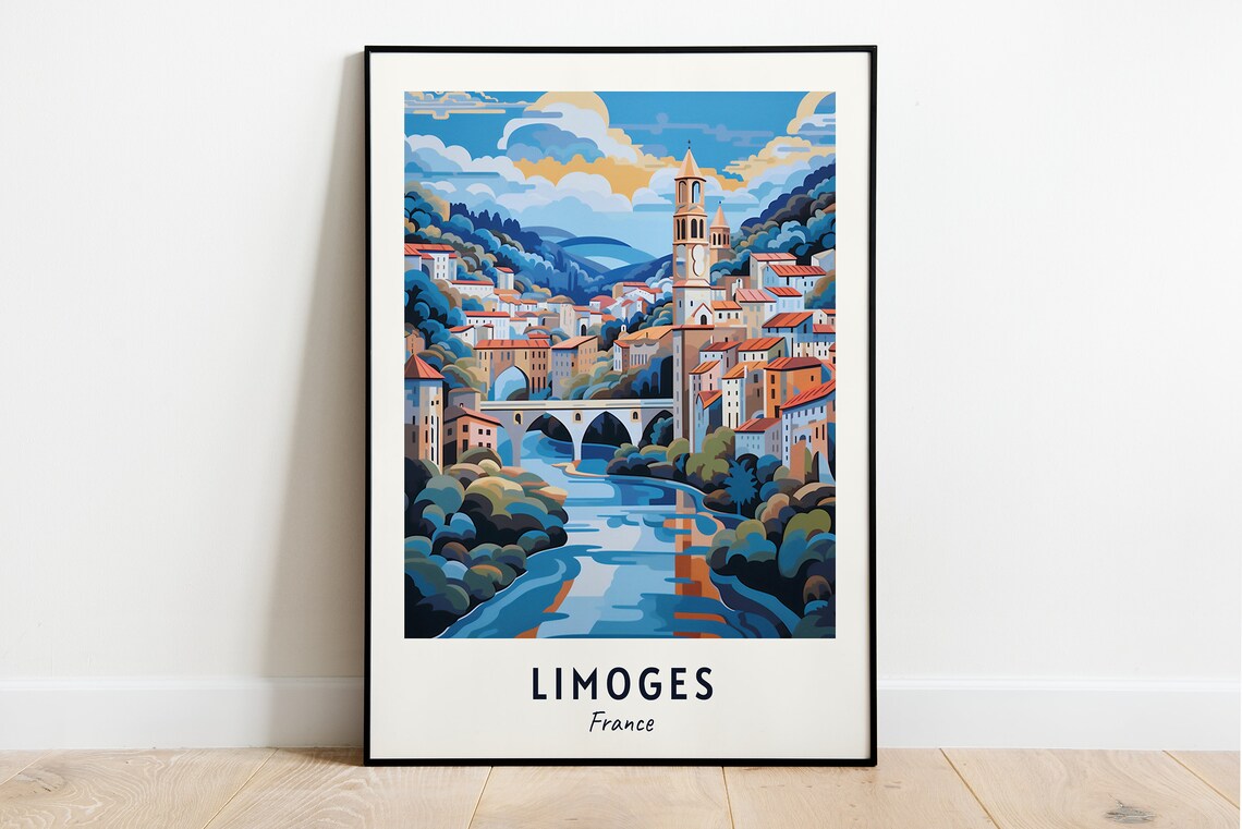 Limoges Travel Poster, France City Print