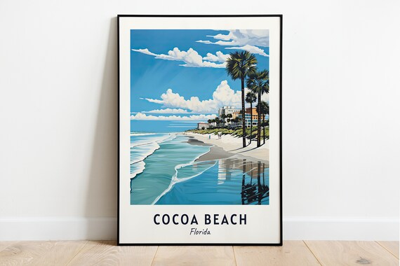 Cocoa Beach Florida Gentle Waves Palms Beachfront Hotels Day Poster
