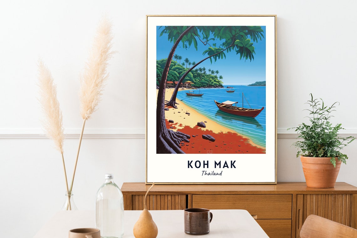 Ao Suan Yai Beach Travel Print Wall Art Koh Mak Thailand City Print Ao Suan Yai Beach Travel Gift Ao Suan Yai Beach Poster Travel Gift - Image 2