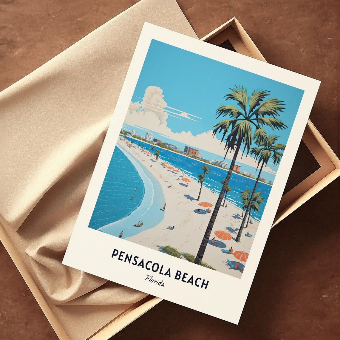 Pensacola Beach Travel Print Wall Art Pensacola Beach Florida City Print Pensacola Beach Travel Gift Pensacola Beach City Poster - Image 3