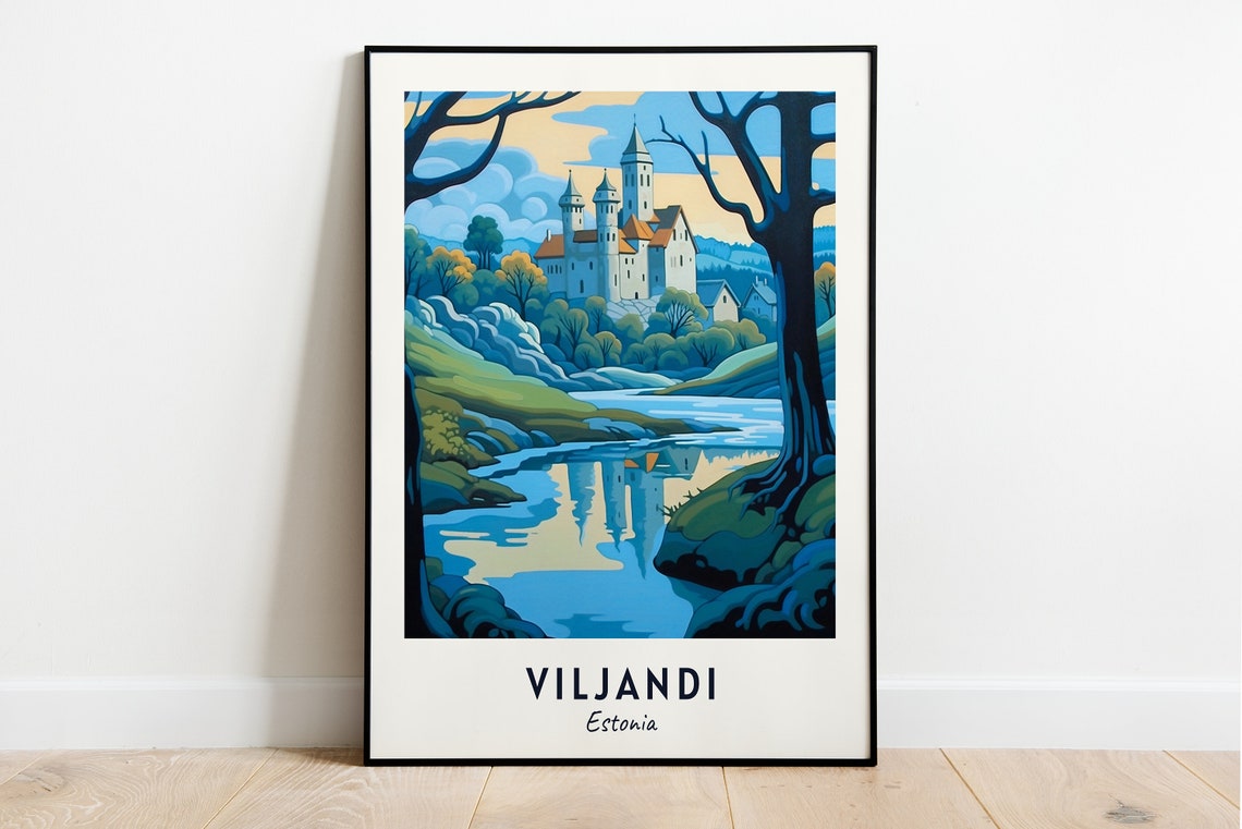 Viljandi Travel Print Wall Art Viljandi Estonia City Print Viljandi Travel Gift Viljandi City Poster Travel Gift